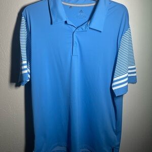 Men’s Blue Adidas Short Sleeve Polo Golf Shirt Size L - Sold